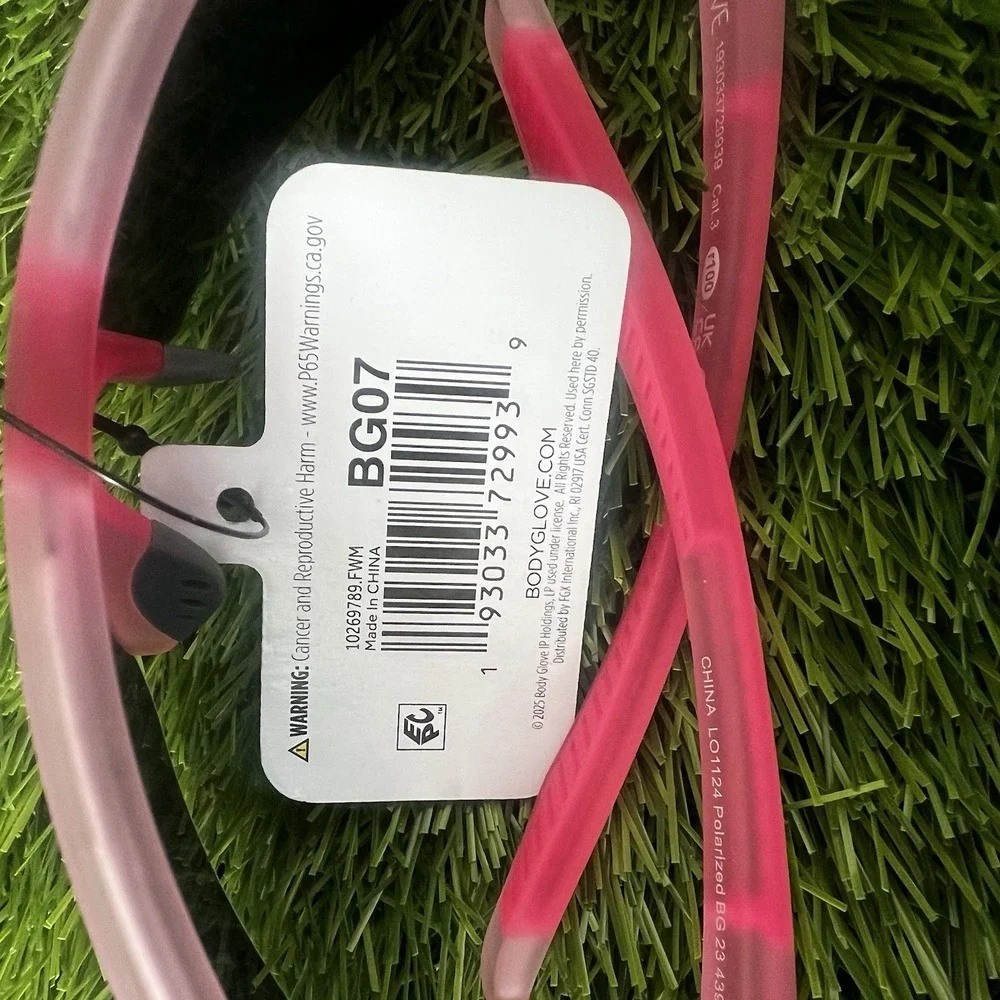 New Pink Body Glove Sunglasses Wrap Polarized Mirror 100% UVA-UVB Wavecrest NWT